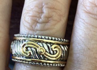 Birthday Gifts Ideas : Sterling Silver Yellow Gold Elegant Statement Ring