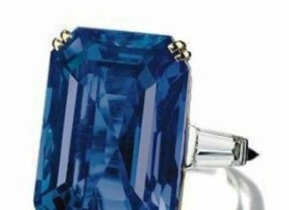 Birthday Gifts Ideas : The Del Mar, A 30CT Emerald Cut Sapphire Blue Ring