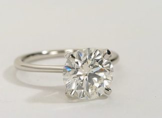 Birthday Gifts Ideas : The Perfect Engagement Ring, A 3.87CT Round Cut Russian Lab Diamond Solitaire St…