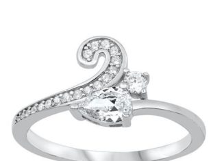 Birthday Gifts Ideas : The Scroll, A Perfect 1CT Pear Cut Solitaire Russian Lab Diamond Engagement Ring