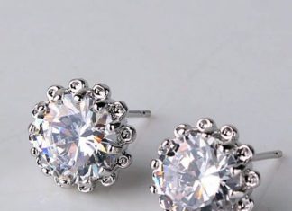 Birthday Gifts Ideas : Vintage 2CT Round Diamond Cut Russian Lab Diamond 18K White Gold Stud Earrings