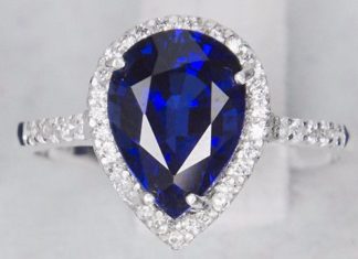 Birthday Gifts Ideas : Vintage 3.3CT Oval Crown Cut Kashmir Blue Sapphire White Sapphire Accents Promis…