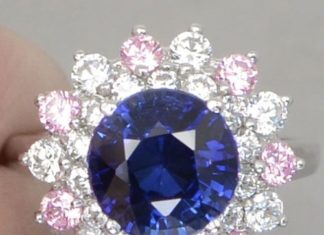 Birthday Gifts Ideas : Vintage Natural 4.3CT Round Cut Blue Sapphire Engagement Ring Size 6