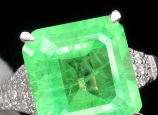 Birthday Gifts Ideas : www.bkgjewelry.co… Vintage 7CT Emerald Cut Colombian Emerald White Sapphire Ri…