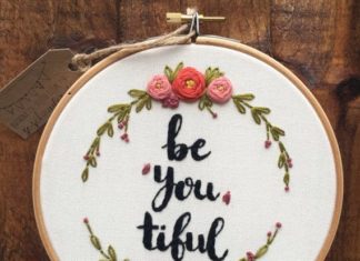 Birthday Gifts Inspiration : Be you tifulFloral home decorFloral modern embroidery hoop