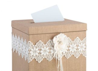 Birthday Gifts Inspiration : Burlap and Lace Card Box $87.95