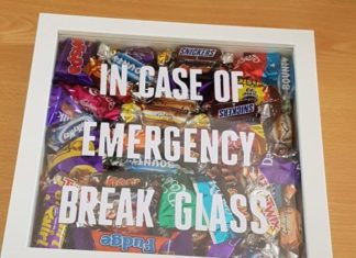 Birthday Gifts Inspiration : Candy Shadow Box – In Case of Emergency Break Glass. 31 DIY Christmas Gift Ideas…