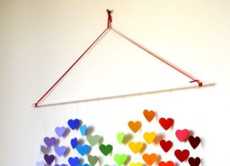 Birthday Gifts Inspiration : DIY Paper Mobile Kit – Rainbow Heart Mobile / Wall Hanging / Baby Shower / Uniqu…