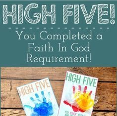 Birthday Gifts Inspiration : Give the Primary children a 'High Five' for working hard on their Faith …