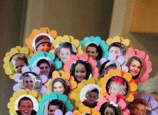 Birthday Gifts Inspiration : Le bouquet de fleurs en papier avec les photos des petits-enfants.18 idées de c…