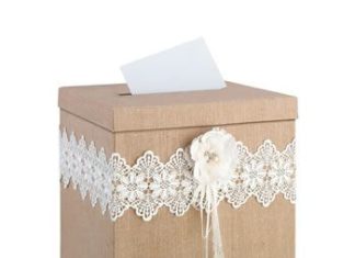 Birthday Gifts Inspiration : Lillian+Rose+Rustic+Burlap+and+Lace+Card+Box