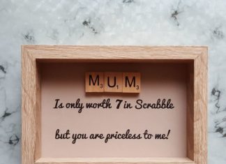 Birthday Gifts Inspiration : Mum Birthday Gift, Scrabble Art Picture, Oak Effect Frame, Wall Art, Scrabble Ti…