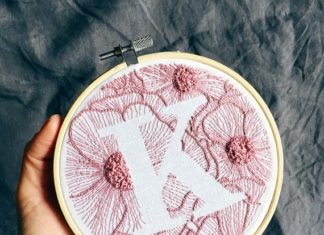 Birthday Gifts Inspiration : Personalized Hand Embroidery Monogram Hoop / Custom Initial Hand Stitched / Cust…