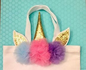 Birthday Gifts Inspiration : Small Unicorn tote / with name Tote Unicorn Birthday gift