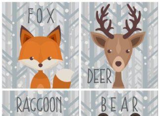 Birthday Gifts Inspiration : This free set of printable winter woodland creature art is versatile and adorabl…