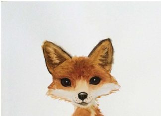 Birthday Gifts Inspiration : Watercolor Fox Art Mom & Cub Fox ArtNursery
