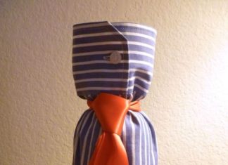 Birthday Gifts Inspiration : recycle an old dress shirt to wrap Dad's present.