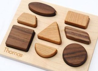 Birthday Gifts Inspiration : 木拼图玩具第一玩具//个性化有机木宝贝