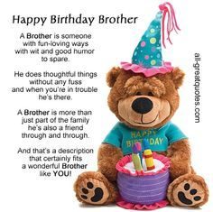 Happy Birthday Brother : Happy Birthday Brother Wishes Greeting And Message Pictures Cards: