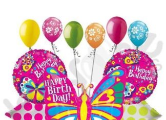Happy Birthday Wiches : Bright & Colorful Happy Birthday Butterfly Balloon Bouquet