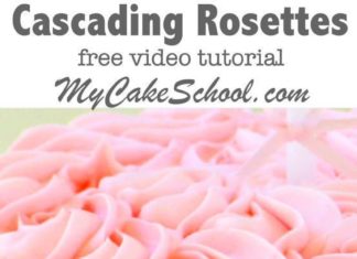 Birthday Cake : Beautiful Cascading Rosettes of Buttercream! Free cake decorating video tutorial…