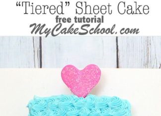 Birthday Cake : The cutest “Tiered” Sheet Cake Design by MyCakeSchool.com! Free cake decorating …