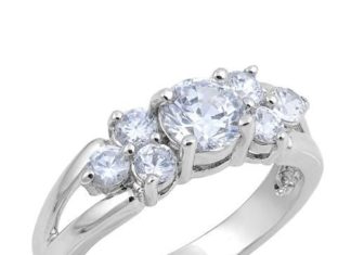 Birthday Gifts Ideas : .97CT Round Cut Russian Lab Diamond Engagemen Ring