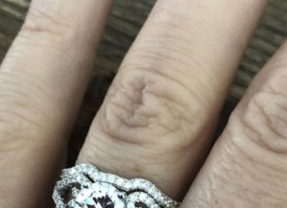 Birthday Gifts Ideas : 1.3CT Round Cut Russian Lab Diamond Bridal Set Heart Ring