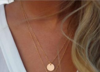 Birthday Gifts Ideas : Celebrity Inspired Two Layer Gold Circle Pendant Necklace