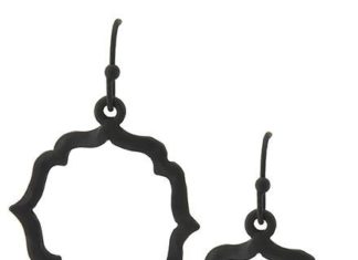 Birthday Gifts Ideas : Contemporary Minimalist Circular Black Dangle Design Earrings
