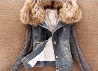 Birthday Gifts Ideas : Ladies Blue Denim Fau Fur Sweater