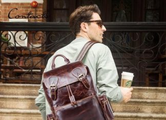 Birthday Gifts Ideas : Men's Leather Laptop Bag Backpack