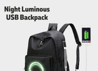 Birthday Gifts Ideas : Night Luminous USB Charge Headphone Laptop Backpack