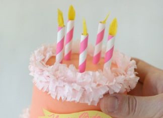 Birthday Gifts Inspiration : Paper Birthday Cake Box – 14 Pinspired DIY Birthday Gift Tutorials