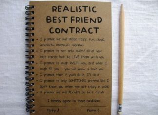 Birthday Gifts Inspiration : ReALiStiC Best Friend Contract 5 x 7 journal by JournalingJane