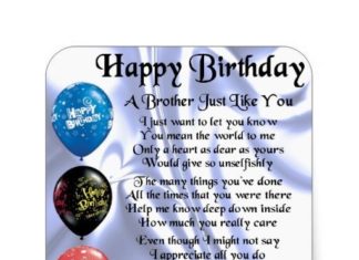 Happy Birthday Brother : Happy Birthday Brother : Brother Poem Happy Birthday Sticker askbirthday.com/….
