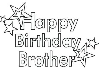 Happy Birthday Brother : Happy Birthday Coloring Pages for Brother