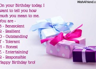 Happy Birthday Brother : On your Birthday today, I