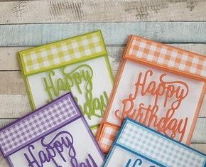 Happy Birthday Wiches : Floating cards using Stampin; Up! Gingham Gala papers and Happy Birthday thinlit…