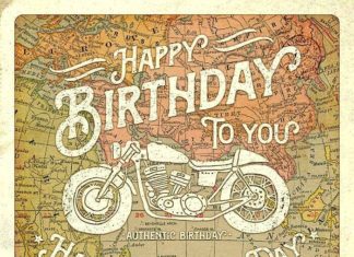 Happy Birthday Wiches : Map & Motorcycle Happy Birthday
