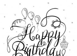 Happy Birthday Wiches : Typographie joyeux anniversaire noir et blanc