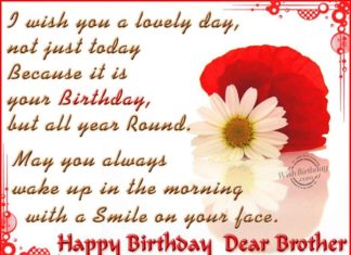 Happy Birthday Brother : Happy Birthday wishes for brother: i wish you a lovely day, not just today