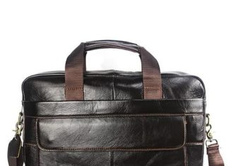 Birthday Gifts Ideas : Leather Laptop Bag with Shoulder Strap