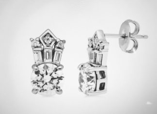 Birthday Gifts Ideas : The Bow Tie Earrings, Art Deco 2CT Round Cut Solitaire Russian Lab Diamond Stud …