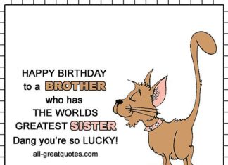 Happy Birthday Brother : Happy Birthday to a Brother who has the worlds Greatest Sister. Dang you’re so…