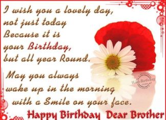 Happy Birthday Brother : Happy Birthday wishes for brother: i wish you a lovely day, not just today