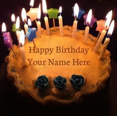 Happy Birthday Brother : Write Name on Happy Birthday Cake With Candles