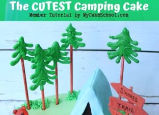 Birthday Cake : Cute and Easy Camping Cake Tutorial by MyCakeSchool.com! This is such a fun cake…