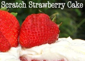 Birthday Cake : The most DELICIOUS scratch strawberry cake recipe! Super moist and flavorful– f…