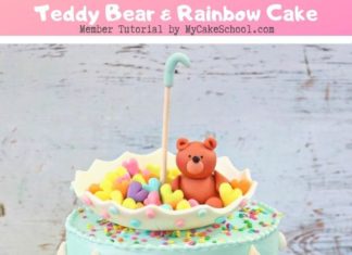 Birthday Cake : This Teddy Bear and Rainbow Cake is so CUTE for baby shower cake designs! From M…